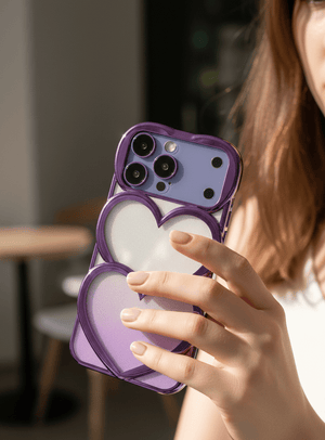 Luxury Double Heart Glitter iPhone Case